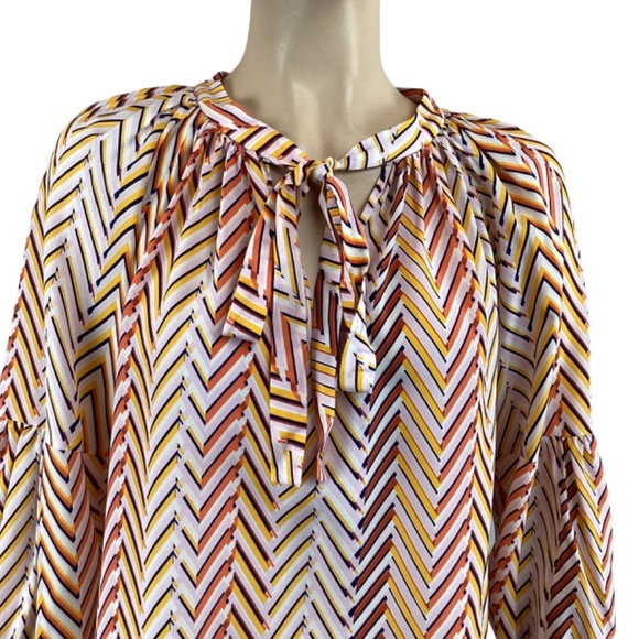 Anthropologie Marie Oliver Christienne Silk Peasant Blouse Top Size XS Orange - Picture 6 of 11